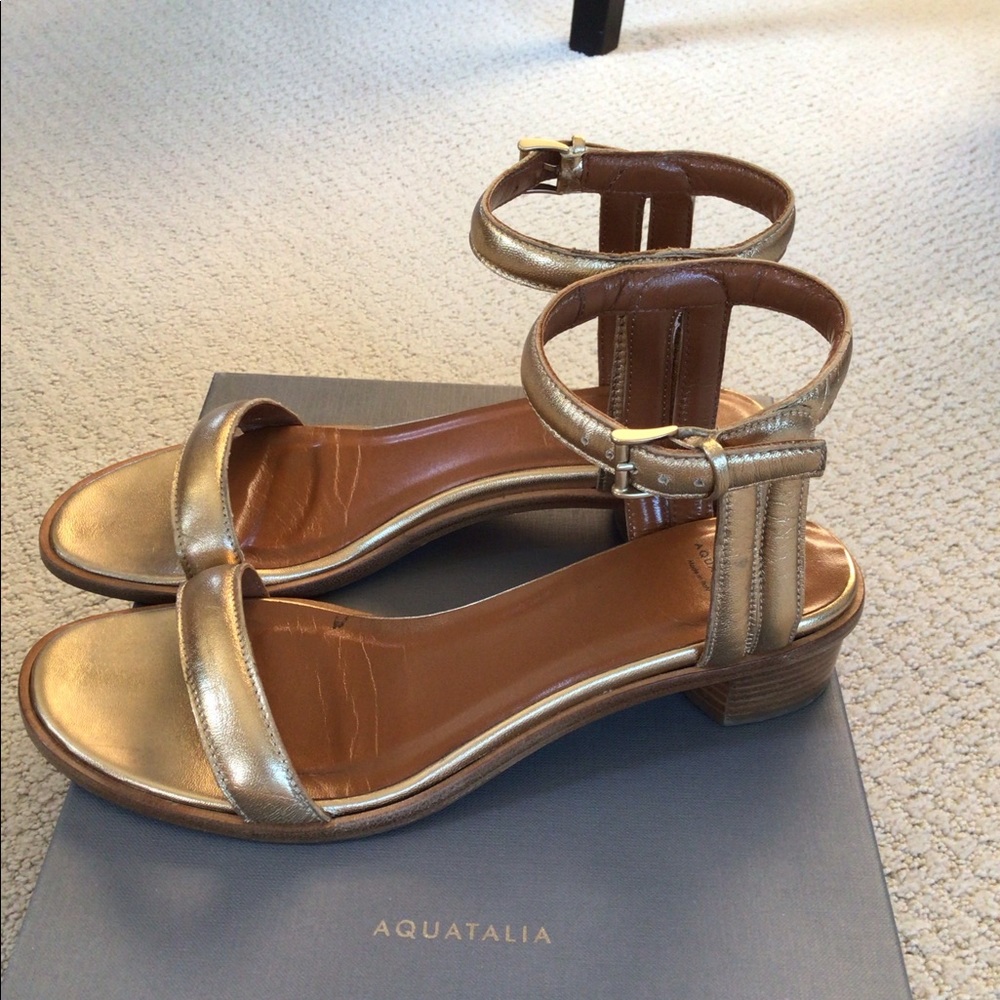 Aquatalia Randa Metallic Gold Sandal